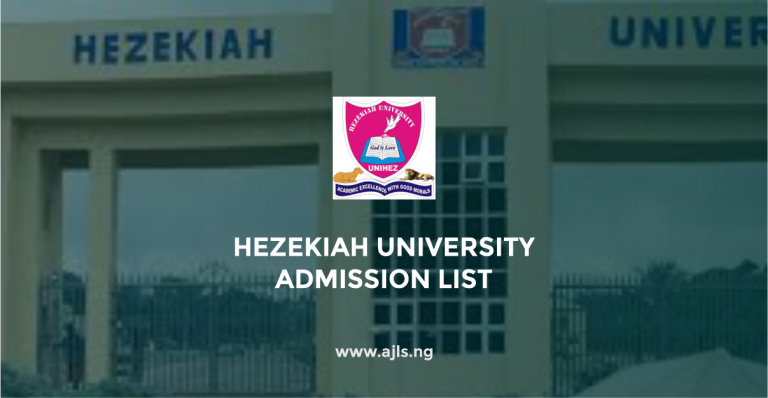 Hezekiah University Admission List