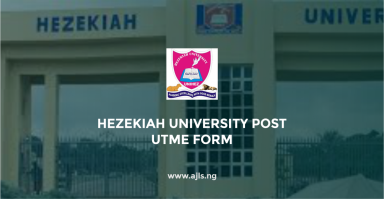 Hezekiah University Post UTME Form