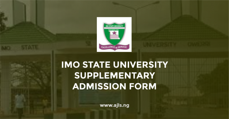 Imo State University Supplementary Admission Form