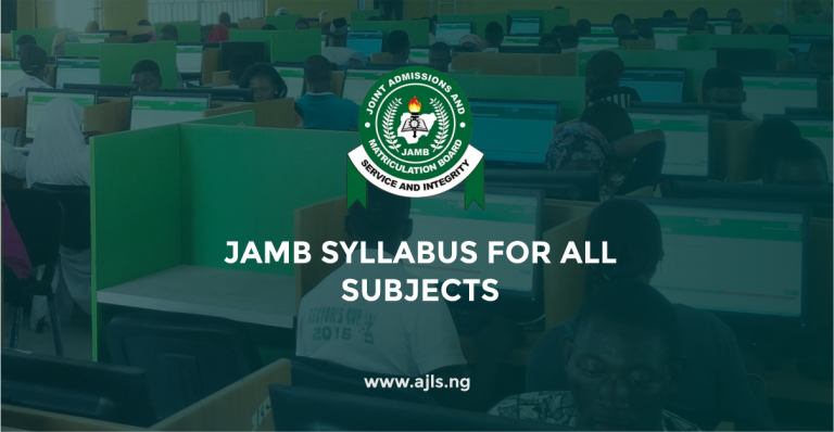JAMB Syllabus For All Subjects