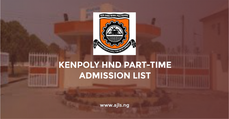 KENPOLY HND Part-Time Admission List
