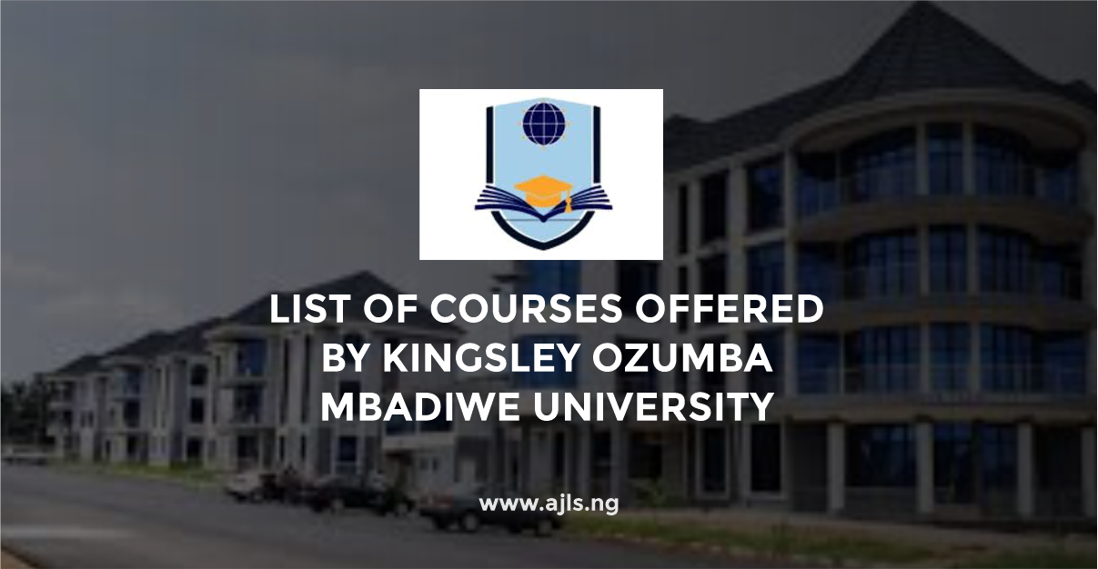 Kingsley Ozumba Mbadiwe University Courses