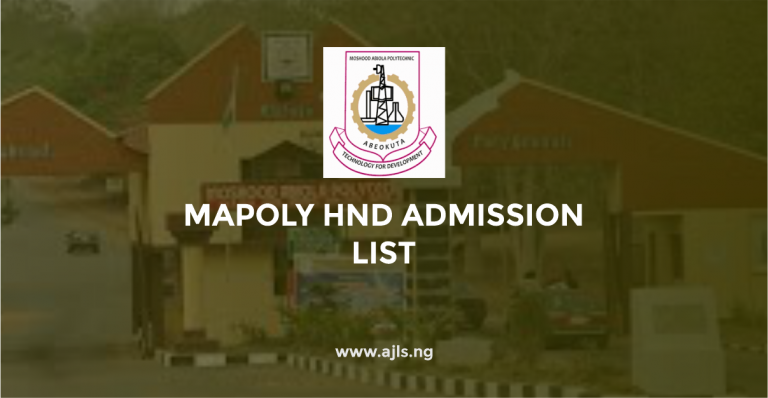 MAPOLY HND Admission List