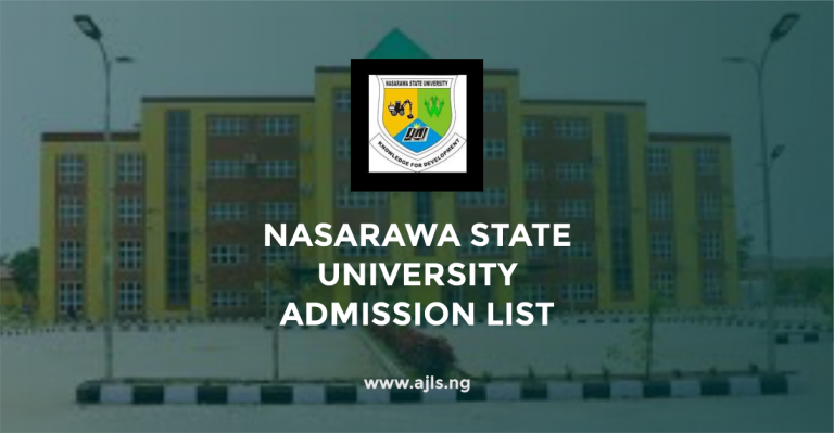 Nasarawa State University Admission List