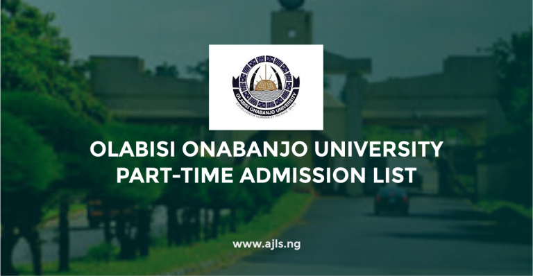 Olabisi Onabanjo University Part-Time Admission List