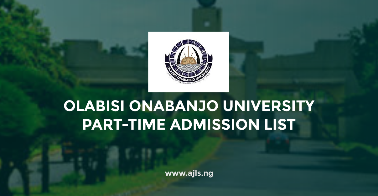 Olabisi Onabanjo University Part-Time Admission List