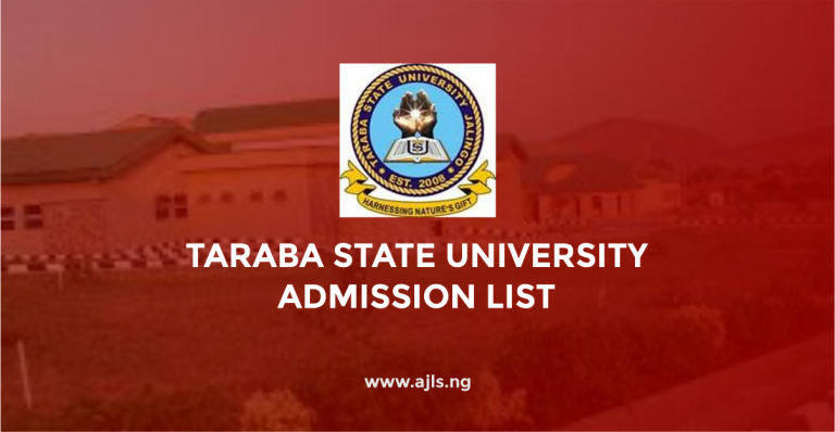 Taraba State University Admission List