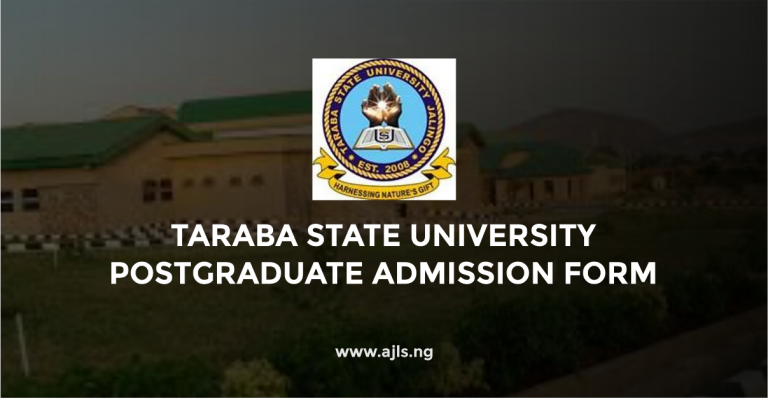 Taraba State University Postgraduate Admission Form