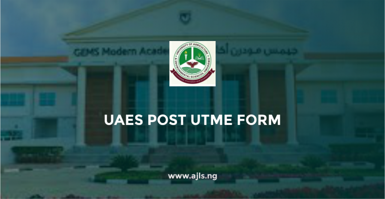 UAES Post UTME Form