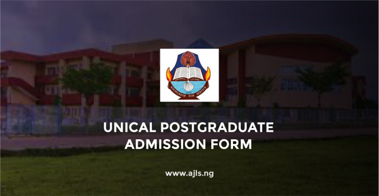 UNICAL Postgraduate Admission Form