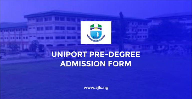 UNIPORT Pre-Degree Admission Form