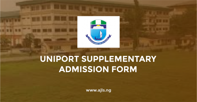 UNIPORT Supplementary Admission Form