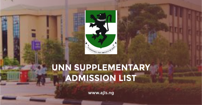 UNN Supplementary Admission List