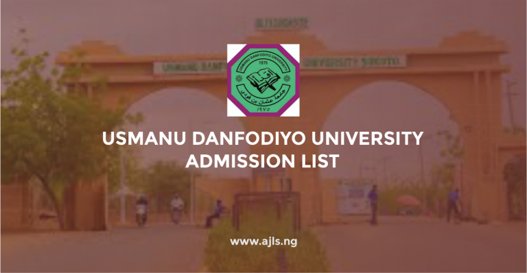 Usmanu Danfodiyo University Admission List