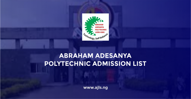 Abraham Adesanya Polytechnic Admission List