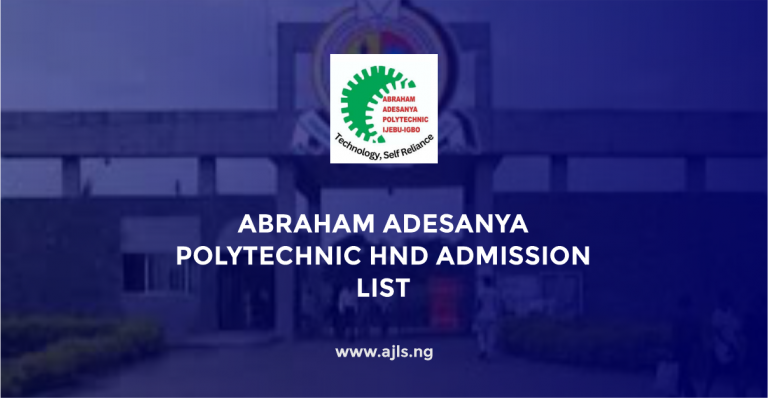 Abraham Adesanya Polytechnic HND Admission List
