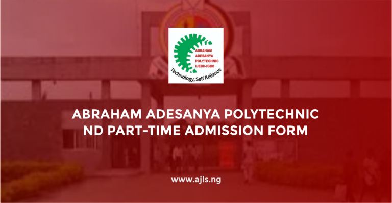 Abraham Adesanya Polytechnic ND Part-Time Admission Form