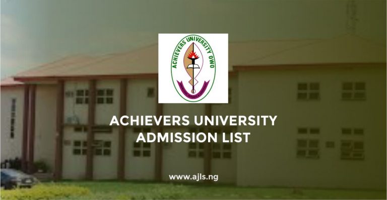 Achievers University Admission List