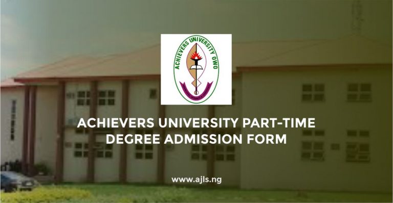 Achievers University Part-Time Degree Admission Form