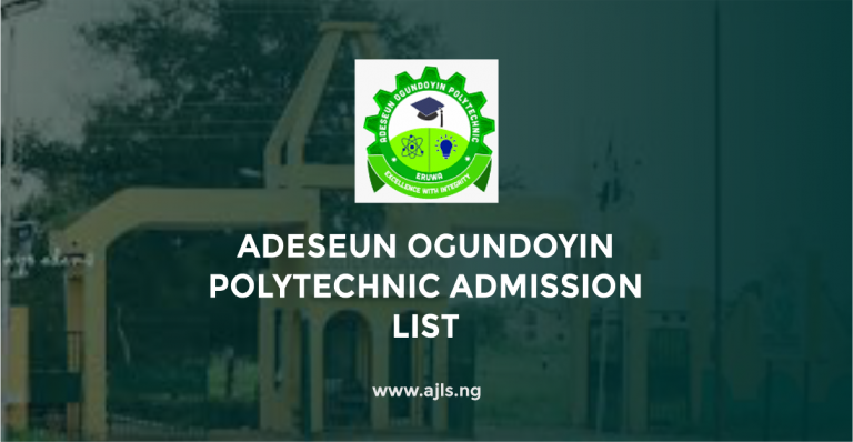 Adeseun Ogundoyin Polytechnic Admission List