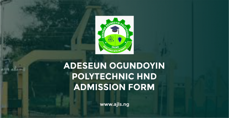 Adeseun Ogundoyin Polytechnic HND Admission Form