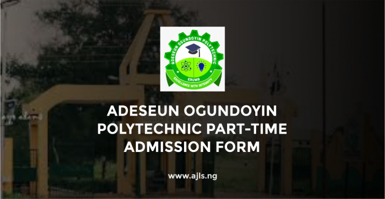 Adeseun Ogundoyin Polytechnic Part-Time Degree Admission Form