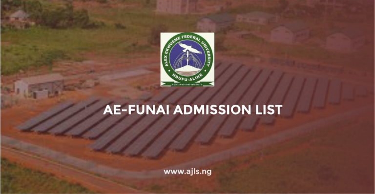 AE-FUNAI Admission List