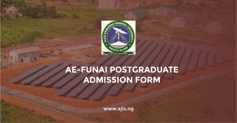 AE-FUNAI Postgraduate Admission Form