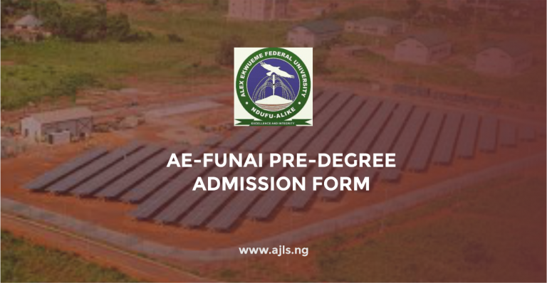 AE-FUNAI Pre-Degree Admission Form