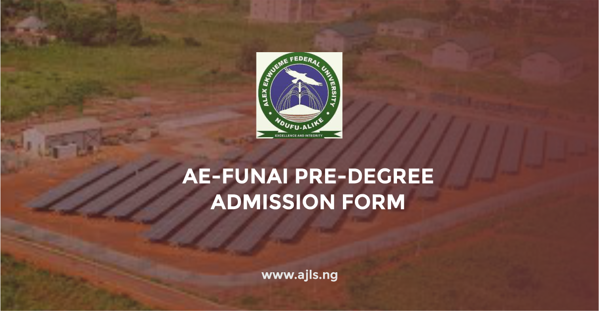 AE-FUNAI Pre-Degree Admission Form