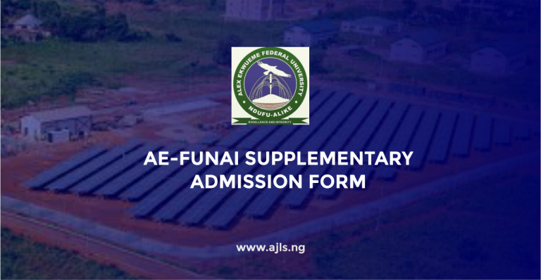 AE-FUNAI Supplementary Admission Form