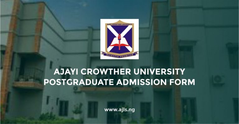 Ajayi Crowther University Postgraduate Admission Form
