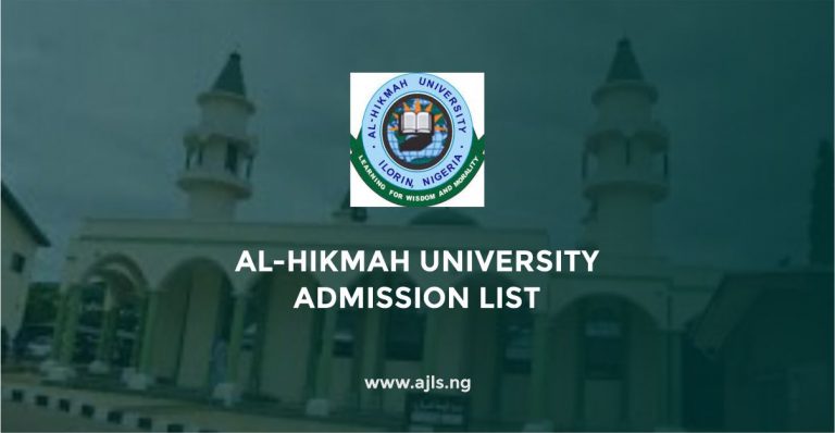 Al-Hikmah University Admission List
