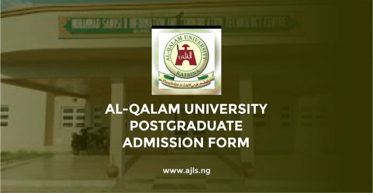 Al-Qalam University Postgraduate Admission Form