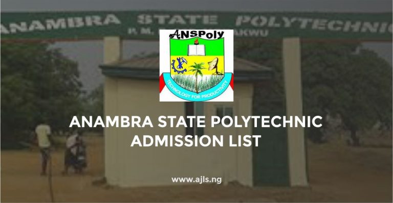 Anambra State Polytechnic Admission List