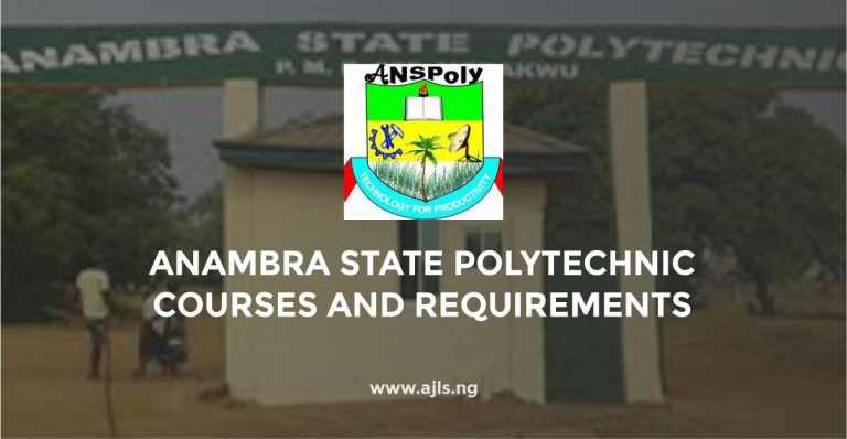 Anambra State Polytechnic Courses and Requirements