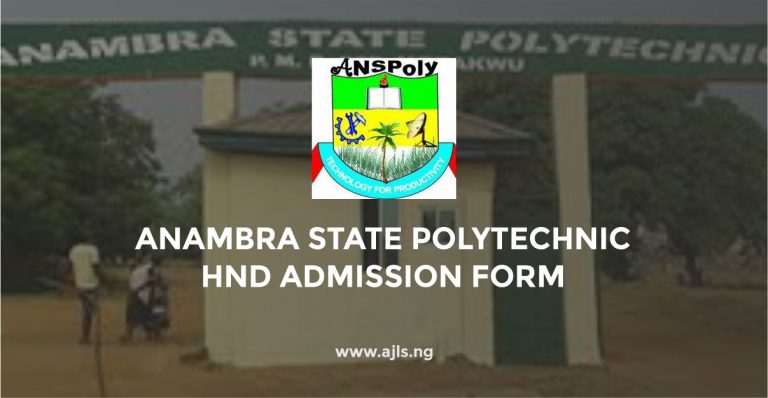 Anambra State Polytechnic HND Admission Form