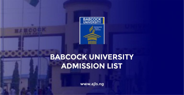 Babcock University Admission List