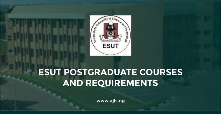 ESUT Postgraduate Courses and Requirements