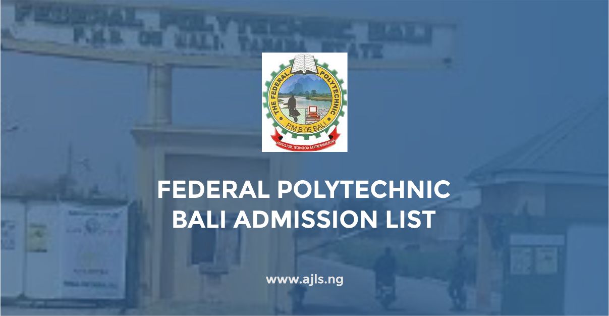 Federal Polytechnic Bali Admission List