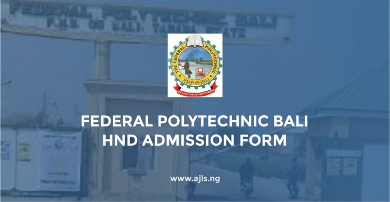 Federal Polytechnic Bali HND Admission Form
