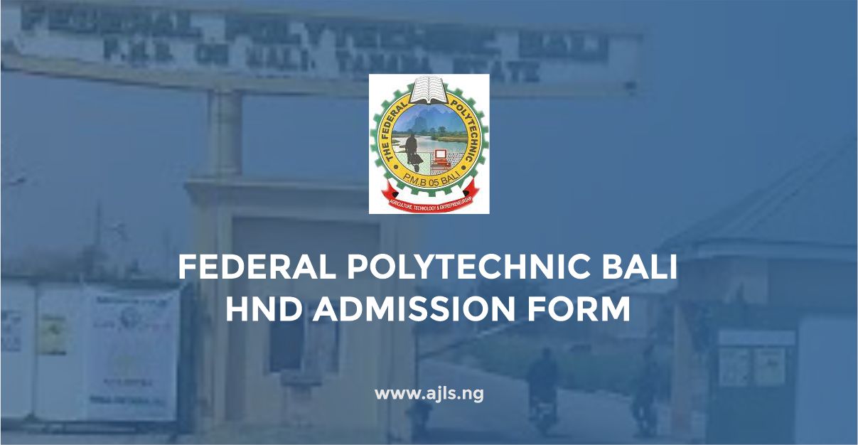 Federal Polytechnic Bali HND Admission Form