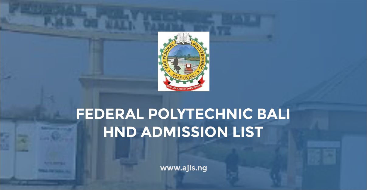 Federal Polytechnic Bali HND Admission List