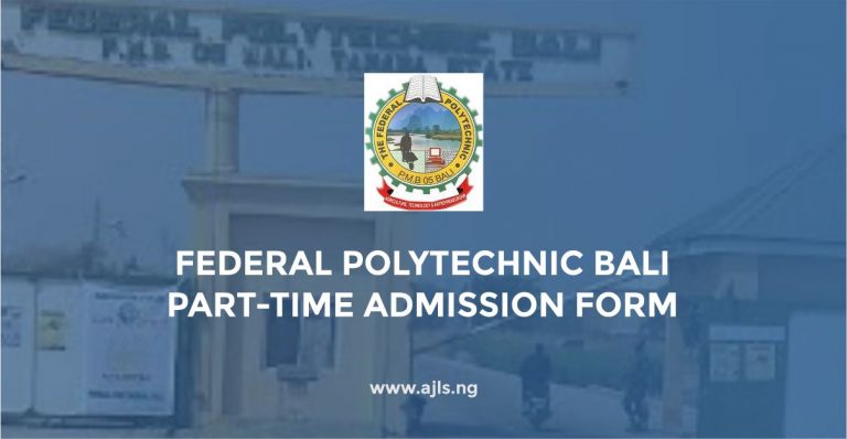 Federal Polytechnic Bali Part-Time Admission Form