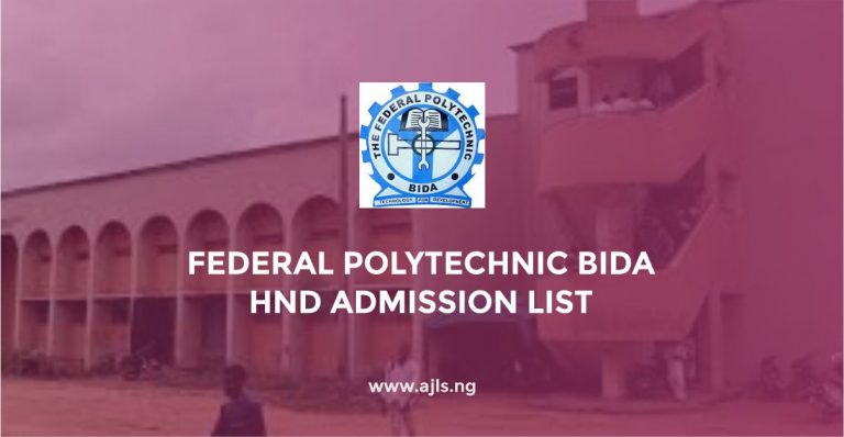 Federal Polytechnic Bida HND Admission List