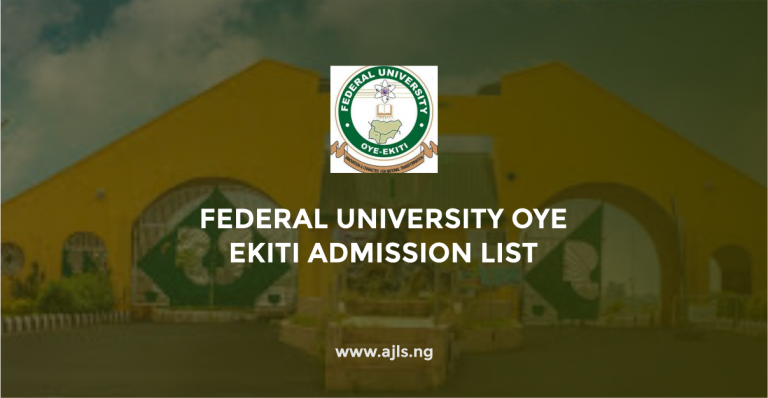 Federal University Oye Ekiti Admission List