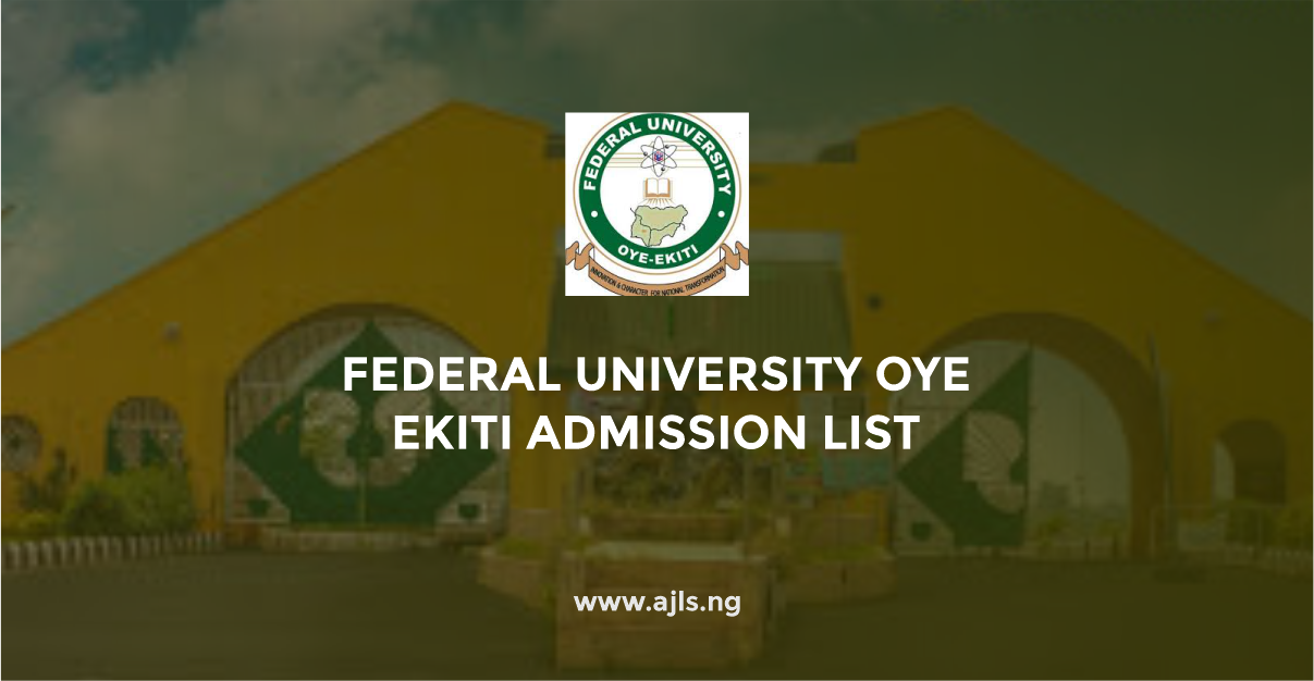 Federal University Oye Ekiti Admission List