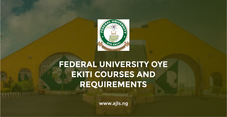 Federal University Oye Ekiti Courses and Requirements