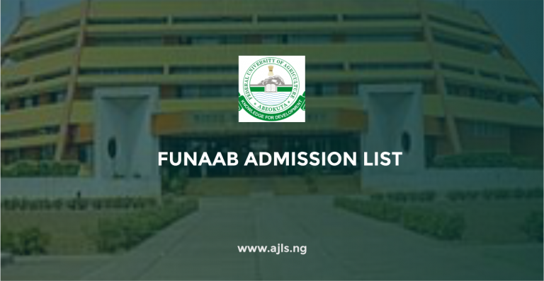 FUNAAB Admission List