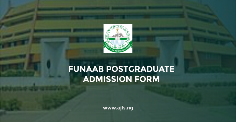 FUNAAB Postgraduate Admission Form